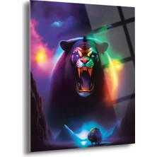 Shiny Art Renkli Güç Silüeti Cam Tablo - MOD002