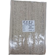 Popüler Sepet Dantel Polyester Sanal Tül Bant Cappucino 14,60 Metre En 6 cm ON-698-C
