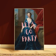 DES VU PRINT Let's Go Party Posteri, Quoteart Temalı Çerçevesiz Poster, Vintage Poster, Duvar Posteri