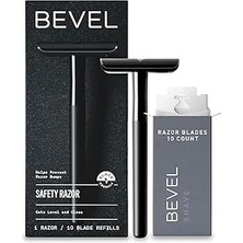 Indispensablely Bevel Pirinç Ağırlıklı Saplı 10 Çift Kenarlı Güvenlik Tıraş Bıçağı Yedekli, Erkekler Için Tek Bı