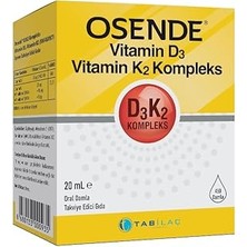 Indispensablely Osende D3K2 Kompleks Damla 20 ml D Mk-7 Mk-4