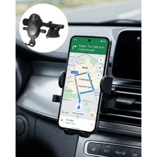 Timion Araç Havalandırma Telefon Tutucu 360 Derece Döner Otomatik Kilitli Stand
