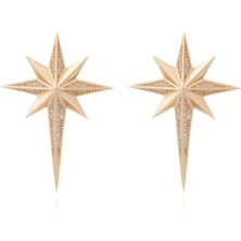 Ema Jewellery Ema 14 Ayar Altın Taşlı Kutup Yıldızı Küpe
