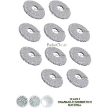 Roboclinic Roborock Qrevo C Pro Robot Süpürge Uyumlu Yedek Aksesuar Micro Fiber Mop Paspası -10 Parça