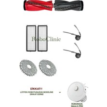 Roboclinic Roborock Qrevo C Pro Robot Süpürge Uyumlu Yedek Fırça, Hepa Filtre, Mop Paspas -8 Parça