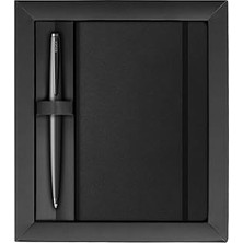 Indispensablely Scrikss Sıvama Kalın Kapak Defter A6 Siyah &amp; 108 Prestıge Mat Siyah Tükenmezkalem