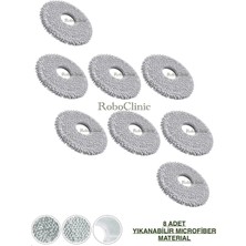 Roboclinic Roborock Q Revo C Robot Süpürge Uyumlu Yedek Microfiber 8 Adet Mop Paspas