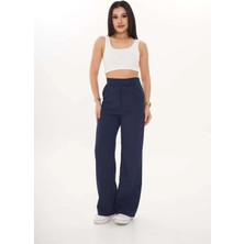 Nuvin Cırt Kapama Straight Fıt Kumaş Pantolon %100 Pamuk