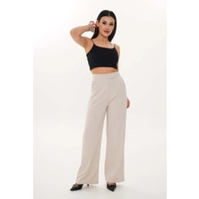 Nuvin Cırt Kapama Straight Fıt Kumaş Pantolon %100 Pamuk