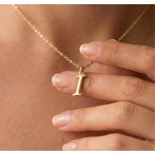 Ashak Accessories Kadın 925 Ayar Gümüş Zincirli I Harfi Classic Baş Harfli Harf Alfabe Isim Kolye