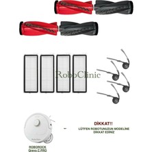 Roboclinic Roborock Qrevo C Pro Robot Süpürge Uyumlu Yedek Ana Fırça, Yan Fırça, Hepa Filtre -12 Parça