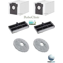 Roboclinic Dreame L40 Ultra Ae Robot Süpürge Uyumlu Yedek Toz Torbası, Hepa Filtre, Mop Paspas -6 Parça