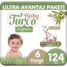 Baby Turco Doğadan Bebek Bezi Ultra Avantaj Paketi Large 6 Numara 124 Adet