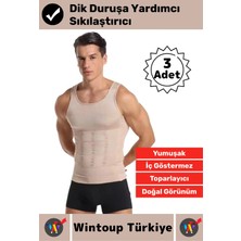 Wintoup #korse Kıyafet Altında Belli Olmaz Dik Duruşa Yardımcı Göğüs Karın Sıkılaştıran Erkek Korse 3 Adet