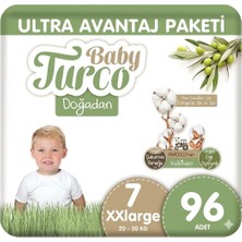 Baby Turco Doğadan Bebek Bezi Ultra Avantaj Paketi Xlarge  7 Numara 96 Adet