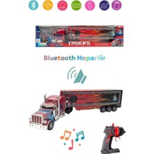Farbu Oyuncak Şarjlı Kumandalı Bluetooth Hoparlör Müzikli Işıklı 60 cm 2.4g Dorseli Oyuncak Tır