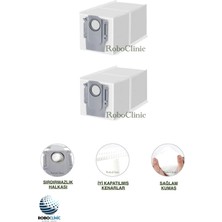 Roboclinic Roborock Qrevo C Robot Süpürge Uyumlu Yedek Toz Torbası 2 Adet
