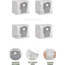 Roboclinic Roborock S8 Pro+ (Plus) / S8 Pro Robot Süpürge Uyumlu Yedek Çöp Toz Torbası 4 Adet