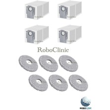 Roboclinic Roborock Qrevo C Pro Robot Süpürge Uyumlu Yedek Toz Torbası, Mop Paspas -10 Parça