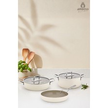 Amboss Sera Nova Legend 5 Parça Seramik Tencere & Tava Seti Latte