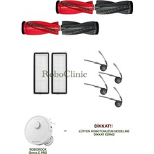 Roboclinic Roborock Qrevo C Pro Robot Süpürge Uyumlu Yedek Ana Fırça, Yan Fırça, Filtre -10 Parça