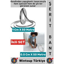Wintoup #bant Kendinden Yapışkanlı Güçlü Su Geçirmez Karo Zemin Fayans Arası Şerit Derz Bant Gri 2'li Set