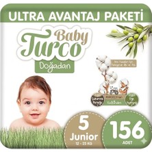 Baby Turco Doğadan Bebek Bezi Ultra Avantaj Paketi Junior 5 Numara 156 Adet