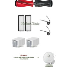 Roboclinic Roborock Qrevo C Pro Robot Süpürge Uyumlu Yedek Fırça, Hepa Filtre, Toz Torbası -8 Parça