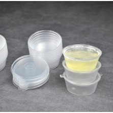 Qualitev 20 Adet Sızdırmaz 40 ml Mini Plastik Saklama Kabı Sosluk Buzluk Kabı, Et Suyu, Kemik Suyu, Sos Kabı