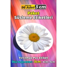 Sb Store Çiçek Temalı Ambalaj Hediye Paket Süsleme Etiketi Model 37 - 96 Adet 3cm