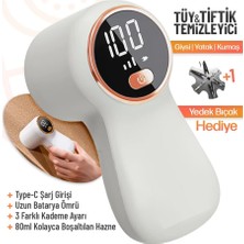 Mercitech Dijital Ekranlı Ekstra Bıçaklı Şarjlı Tüy Temizleme ve Tiftik Temizleme Makinesi