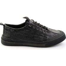 Bambi Siyah Hakiki Deri Erkek Sneaker E01900251044