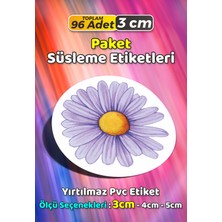 Sb Store Çiçek Temalı Ambalaj Hediye Paket Süsleme Etiketi Model 38 - 96 Adet 3cm