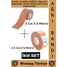 Wintoup #ağrıbandı Hızlı Etki Bel Bacak Kol Boyun Sırt Omuz Kalça Kas Spor Ağrı Bandı 5 Metre Ten Ikili Set