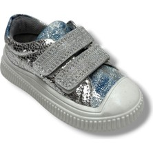 Arzen 140-26 Simli Pullu Çift Cırtlı Anatomik Kız Çocuk Ayakkabı 22-25