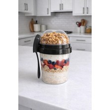 Kaşık Çatallı Diyet ve Yoğurt Kabı Yulaf Müsli Atıştırmalık Diyet Saklama Kabı