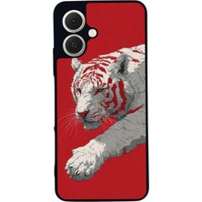 BG AKSESUAR Tecno Spark Go2 Uyumlu Kirmizi ve Kaplan Tasarımlı Glossy Premium Kılıf