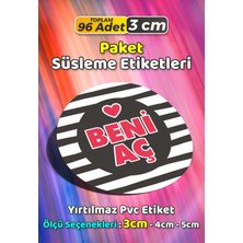 Sb Store Beni Aç Ambalaj Hediye Paket Süsleme Etiketi Model 32 - 96 Adet 3cm