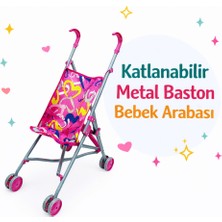 Toyska Katlanabilir Gölgelikli Oyuncak Bebek Arabası - Oyuncak Puset