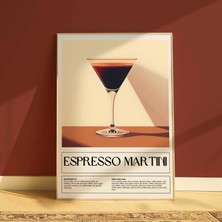 DES VU PRINT Espresso Martini Kokteyl Posteri, Mutfak Kokteyl Temalı Çerçevesiz Poster