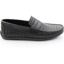 Bambi Siyah Hakiki Deri Erkek Loafer Ayakkabı E01697032003