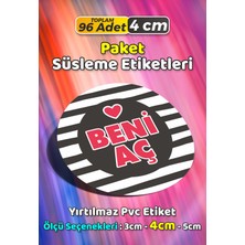 Sb Store Beni Aç Kalpli Ambalaj Hediye Paket Süsleme Etiketi Model 32 - 96 Adet 4cm