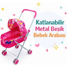Toyska Katlanabilir Gölgelikli Oyuncak Bebek Arabası - Oyuncak Puset