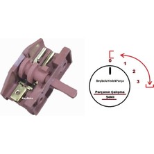 Universal Fırın Komutatör 3 Konum Çevirmeli Anahtar 2+2 (16A 220V)