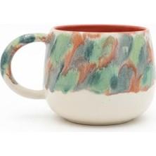 N'Art El Yapımı Stoneware Seramik Kupa-Artistik Sırlı Tasarım Mug 360 ml