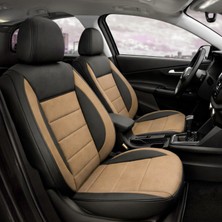 SKY Koltuk Kılıfı Tay Tüylü Bej Renk Ön ve Arka Tam Set