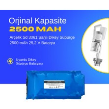 Arçelik Sd 3061 Şarjlı Dikey Süpürge 2500 mAh 25,2 V  Batarya – Orjinal Uyumlu Uzun Ömürlü, Yüksek Performans Pil
