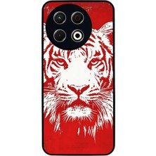 BG AKSESUAR Tecno Spark 30 Pro Uyumlu Kirmizi ve Kaplan Tasarımlı Glossy Premium Kılıf