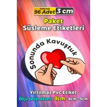 Sb Store Sonunda Kavuştuk Ambalaj Hediye Paket Süsleme Etiketi Model 30 - 96 Adet 3cm