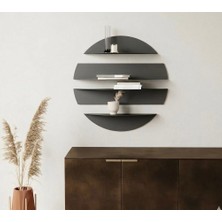 Çıba Design Lunacurve Modern Dekoratif Metal Duvar Rafı 76X30 cm 4’lü Set